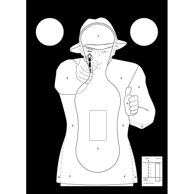 100 cibles cartons silhouette Police 51 x 71 cm