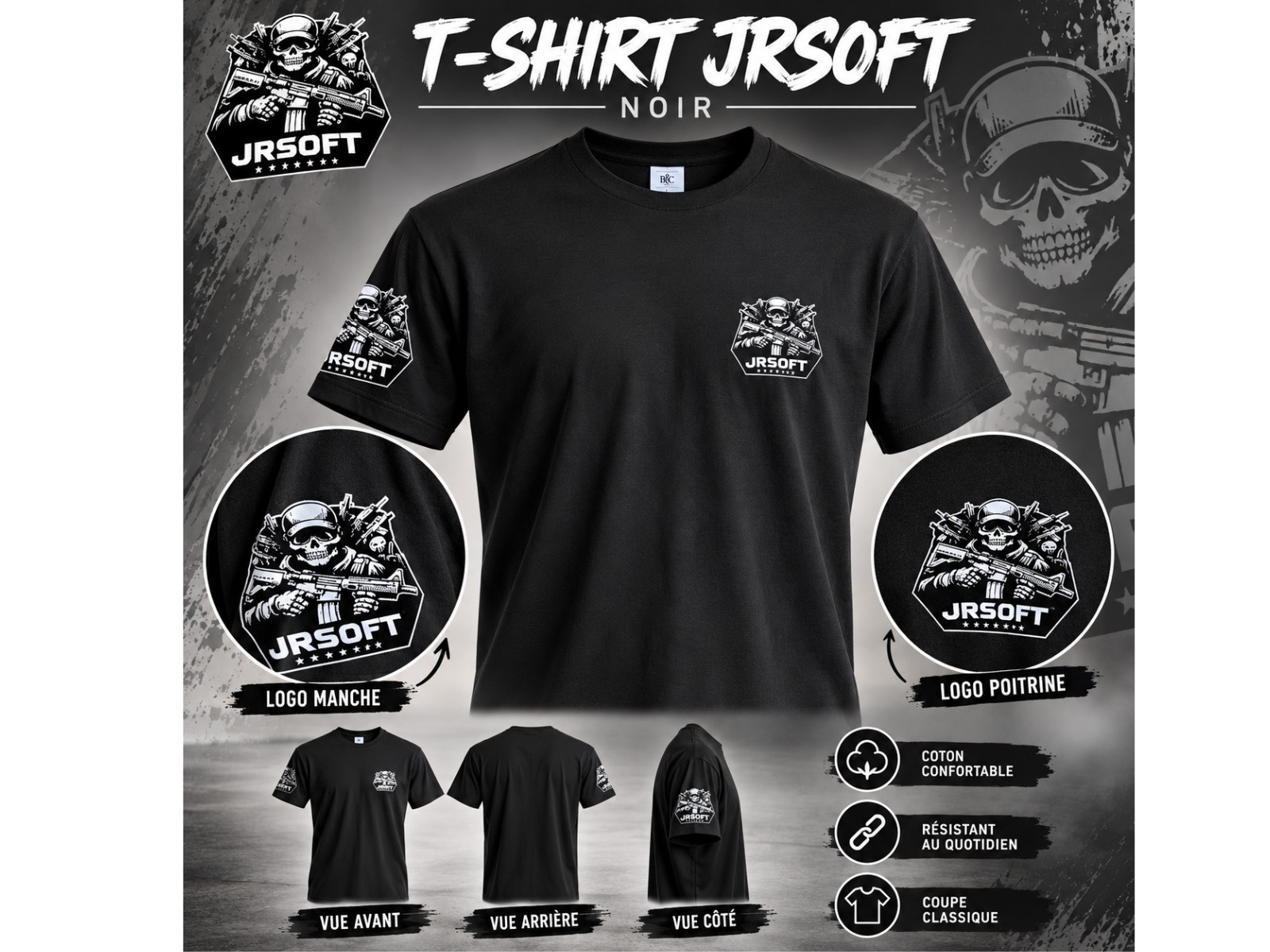Tee-shirt JRSOFT - Noir TAILE S