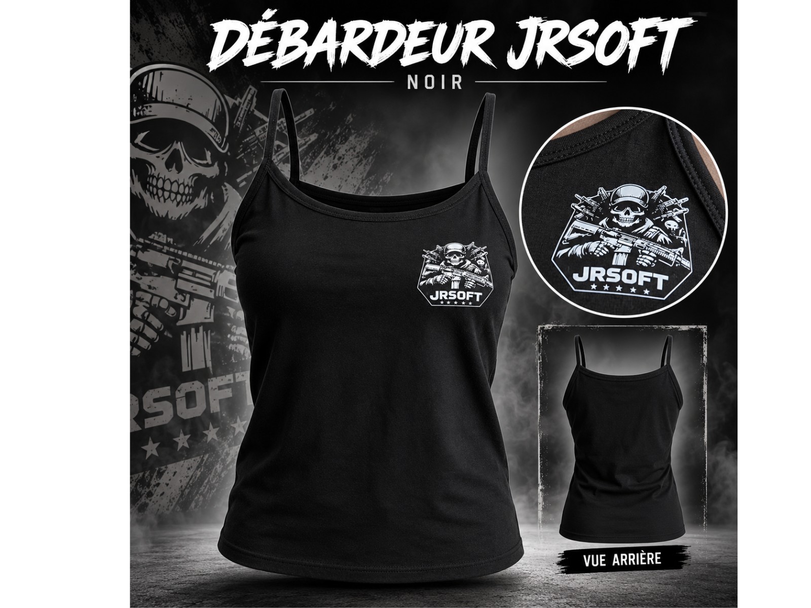 Débardeur JRSOFT - NOIR  TAILE S