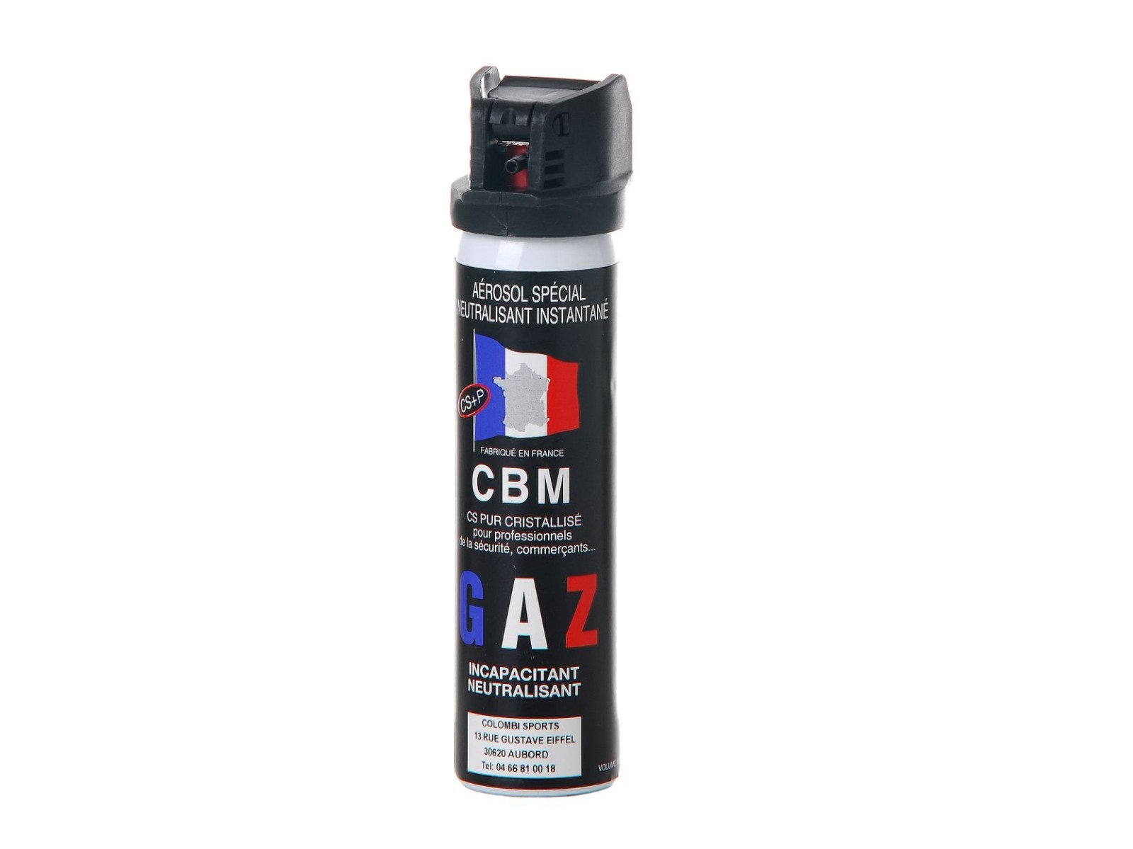 BOMBE GAZ DEFENSE CS CAPOT CLAPET 75ML