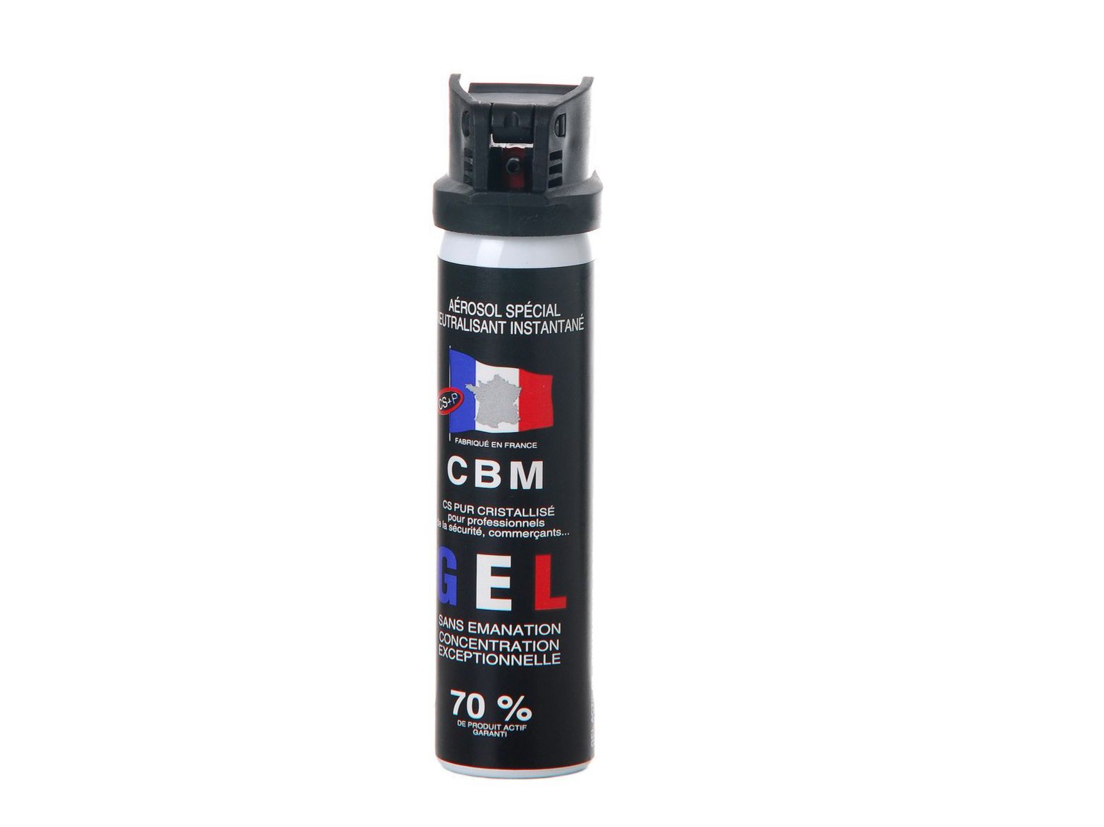 BOMBE GEL DEFENSE CS CAPOT CLAPET 75ML