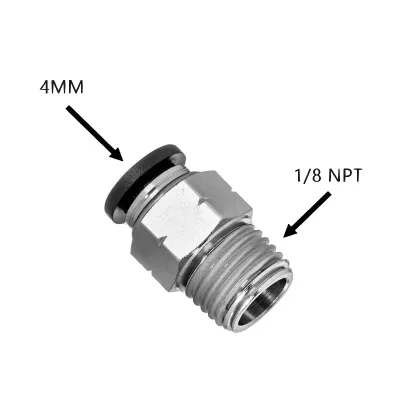 BalystiK Adaptateur 1/8 NPT male pour flexible 4mm