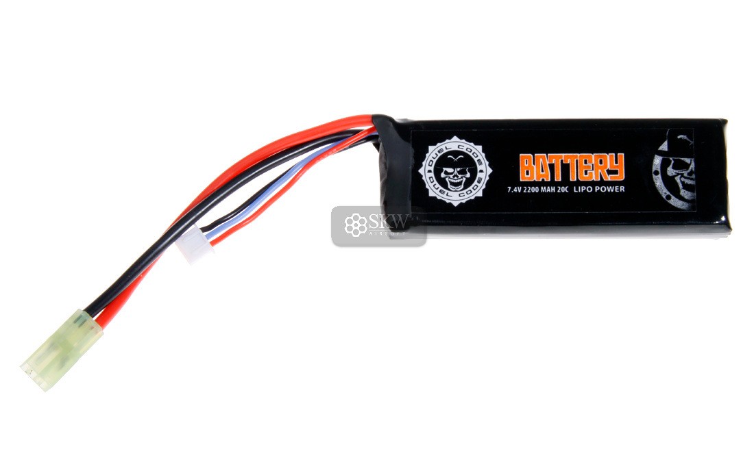 BATTERIE LIPO 7.4V 2200 MAH 20C DUEL CODE