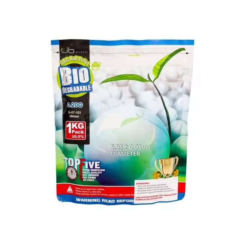 BILLES 0.20  G&G BIO 1 KILOS BLANCHE