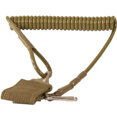 CABLE ÉLASTIQUE ANTI-PERTE PISTOLET - COULEUR NOIR & TAN -  DELTA TACTICS