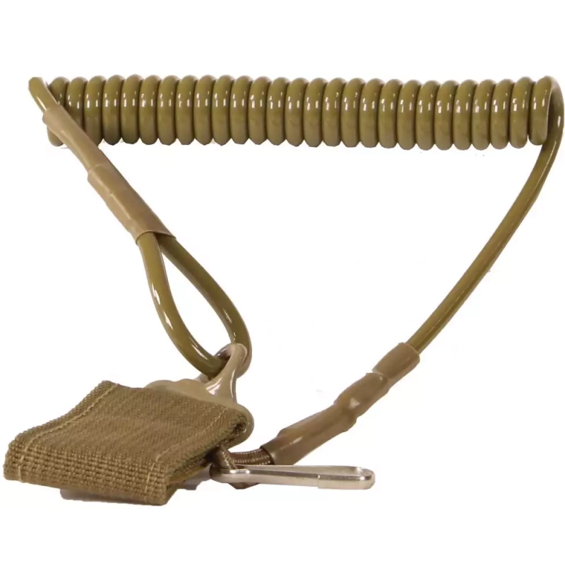 CABLE ÉLASTIQUE ANTI-PERTE PISTOLET - COULEUR NOIR & TAN -  DELTA TACTICS