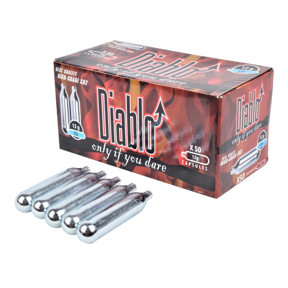 DIABLO CO2 CARTOUCHES 12g ENSEMBLE 50 PIÈCES (C50DIABLO)