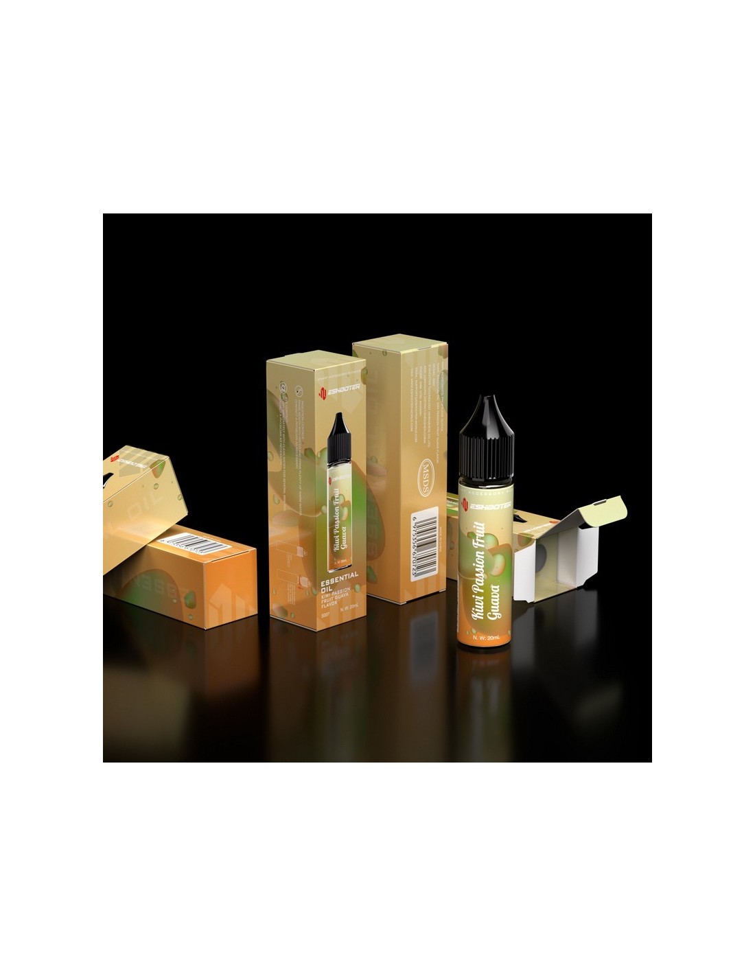 E-shooter Liquide de remplissage pour Tracer unit FLARE Smoky - Kiwi, Fruit de la passion, Goyave