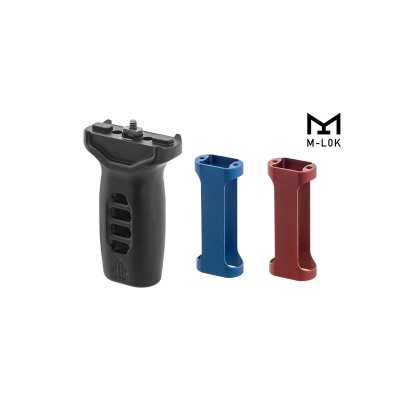 Grip Super slim M-LOK avec inserts rouge et bleu