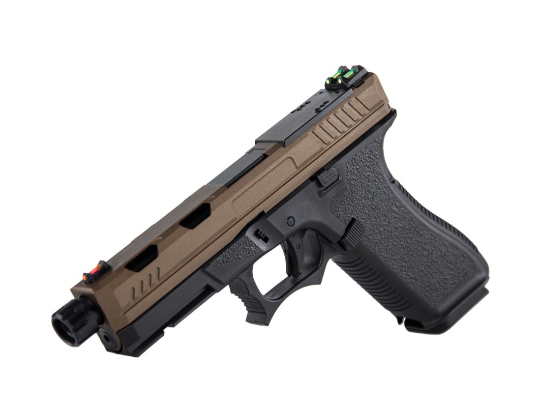 PISTOLET GBB CUSTOM TAN AT3704T GOLDEN EAGLE