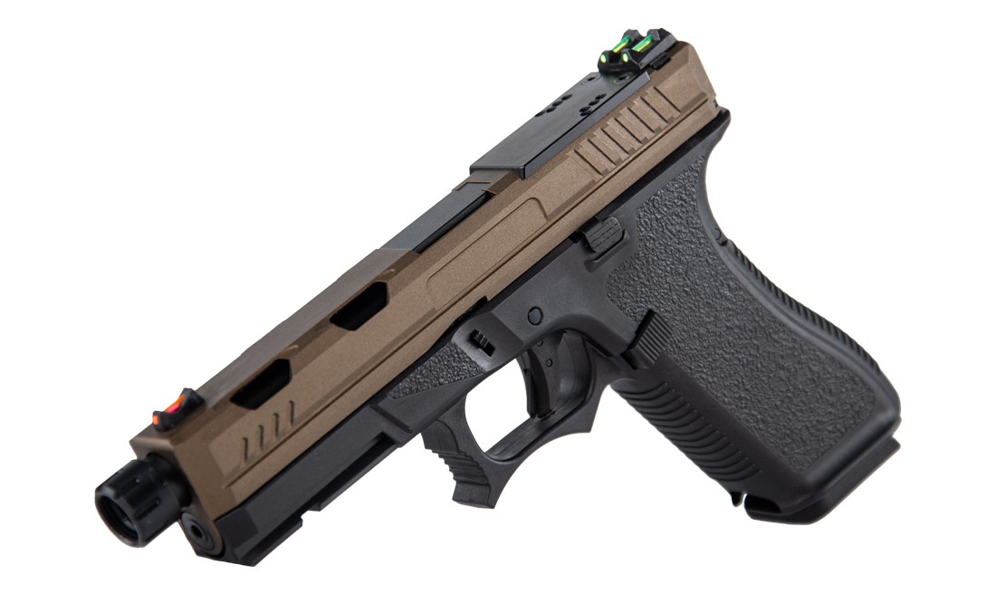 PISTOLET GBB CUSTOM TAN AT3704T GOLDEN EAGLE