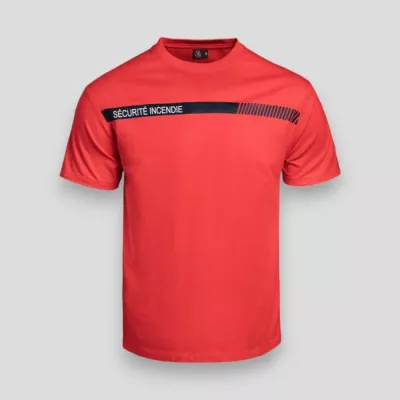 T-shirt SÉCU-ONE Sécurité Incendie rouge  Taille     S