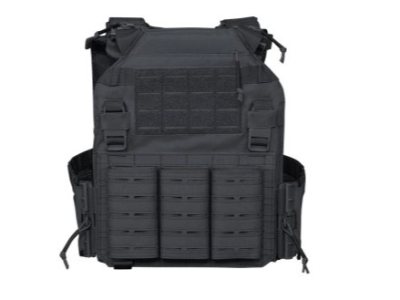 VESTE PORTE PLAQUES 600D QUICK DETACH NOIRE