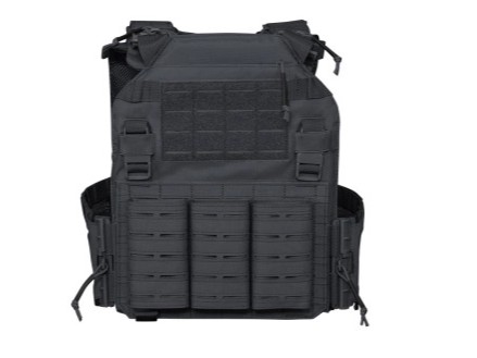 VESTE PORTE PLAQUES 600D QUICK DETACH NOIRE